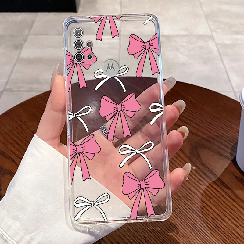 For Motorola Moto G10 G20 G30 Phone Case Cute Cartoon Rabbit Hearts Painted Clear Soft Silicone Cover for Moto G 10 20 30 Funda view 4