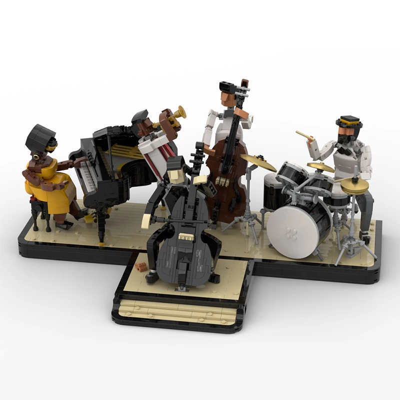 

MOC Cellist and Jazz Singer Building Jazz Quintet Blocks Model Festival Gift Toy for Boy