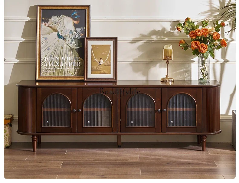 

LXAmerican French retro all-solid wood TV cabinet modern simple cream windshield lockerSSS