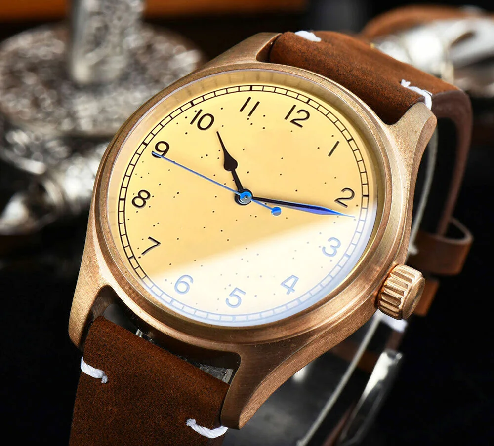 Tandorio Diver 200m Waterproof 39MM CUSN8 Sollid Real Bronzed Pilot Case Dial Automatic Men Watch NH35A PT5000 Movement