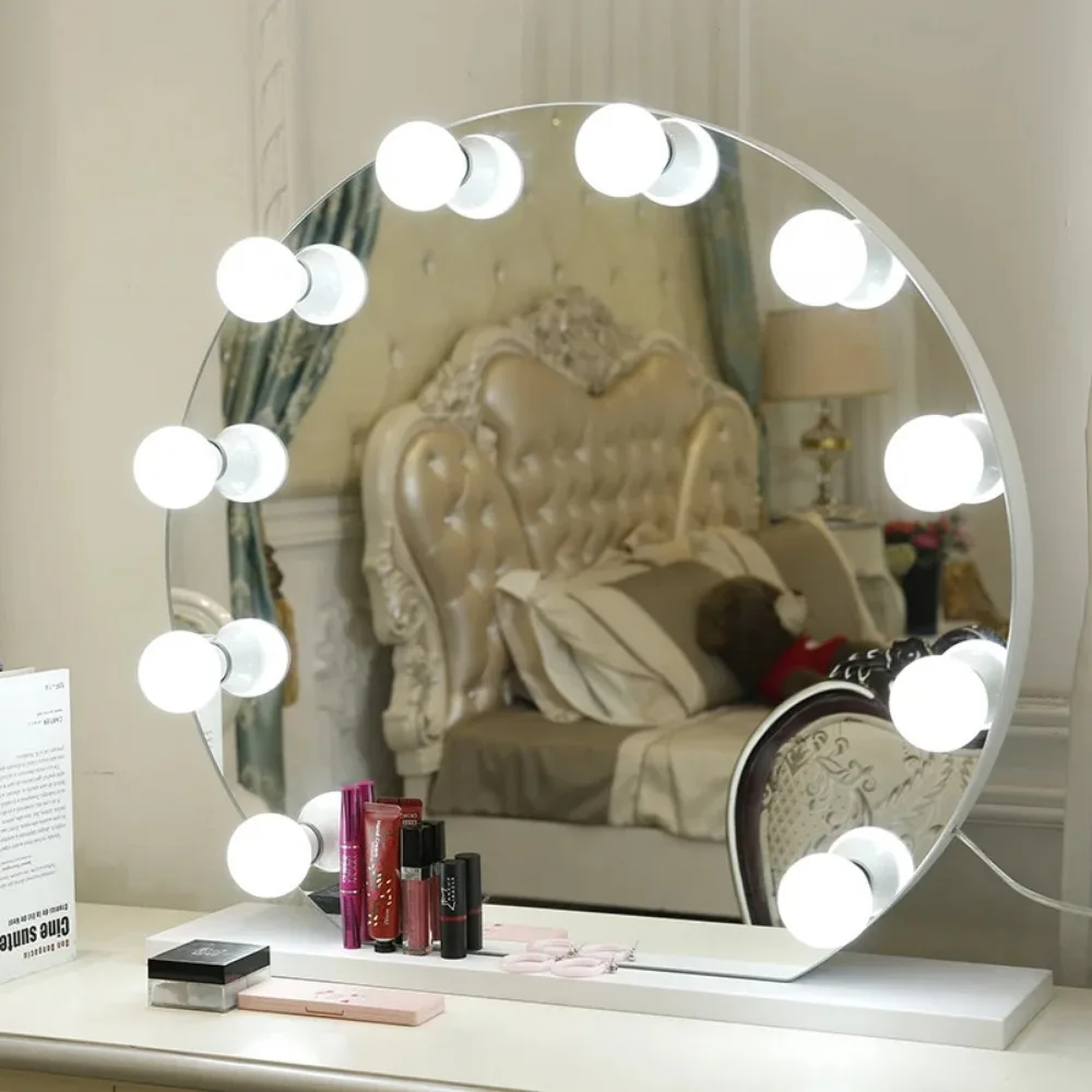 Desktop Makeup Hollywood Mirror 4-6-10 Bulbs Hollywood LED Light Vanity Mirror Mirror Professional Makeup Led Bulb Vanity Mirror