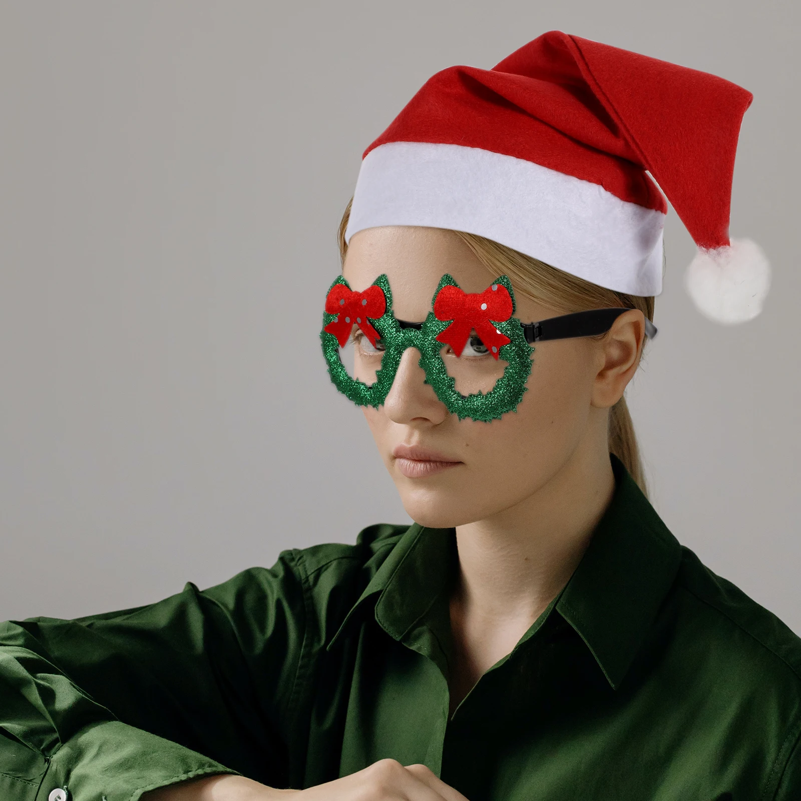 

Christmas Party Prop Set Eyeglasses Hat Hairband Decorative Cartoon Headdress Holiday Accessories Christmas Party Prop