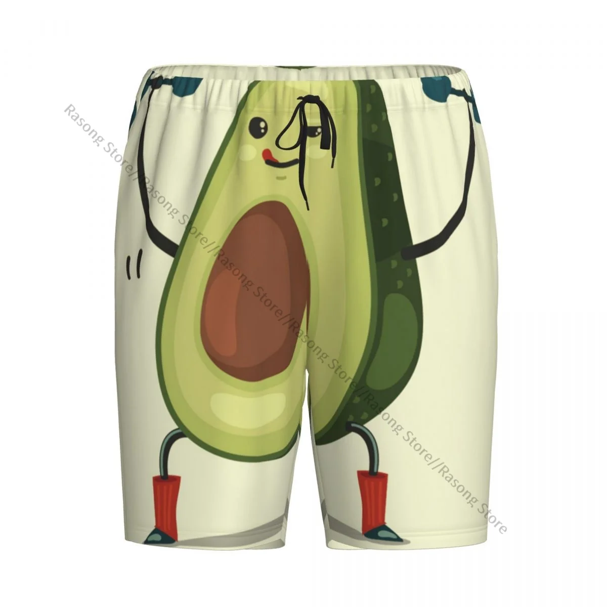 

Casual sleep bottoms Cute Avocado Doing Exercises With Dumbbells men shorts sleepwear male pajamas