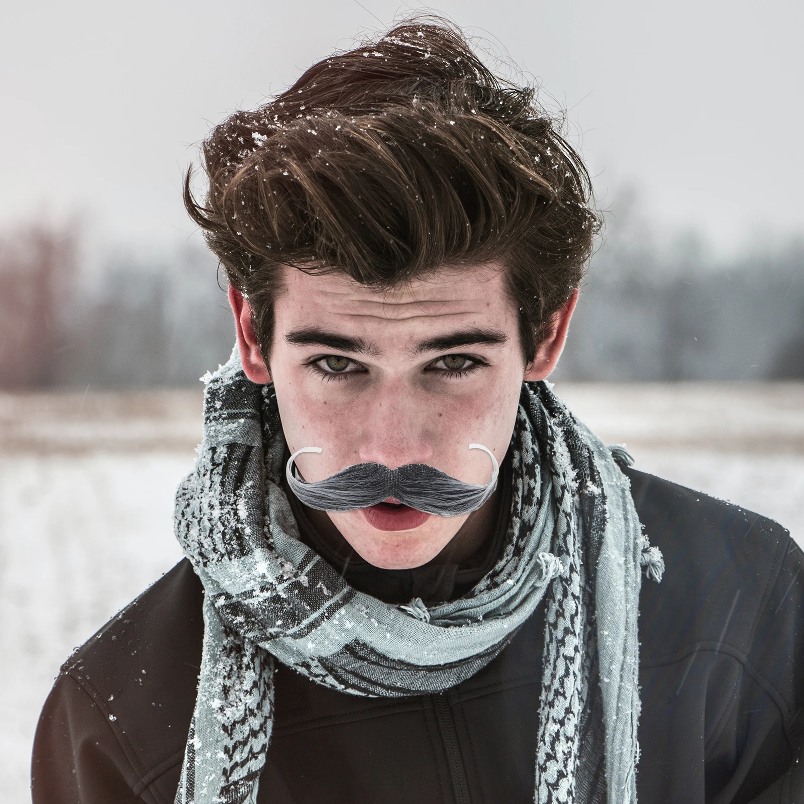 หนวดปลอมผ้า 2 ชิ้น สำหรับแต่งกายคอสเพลย์ งานปาร์ตี้แฟนซี หรืองานสวมหน้ากาก