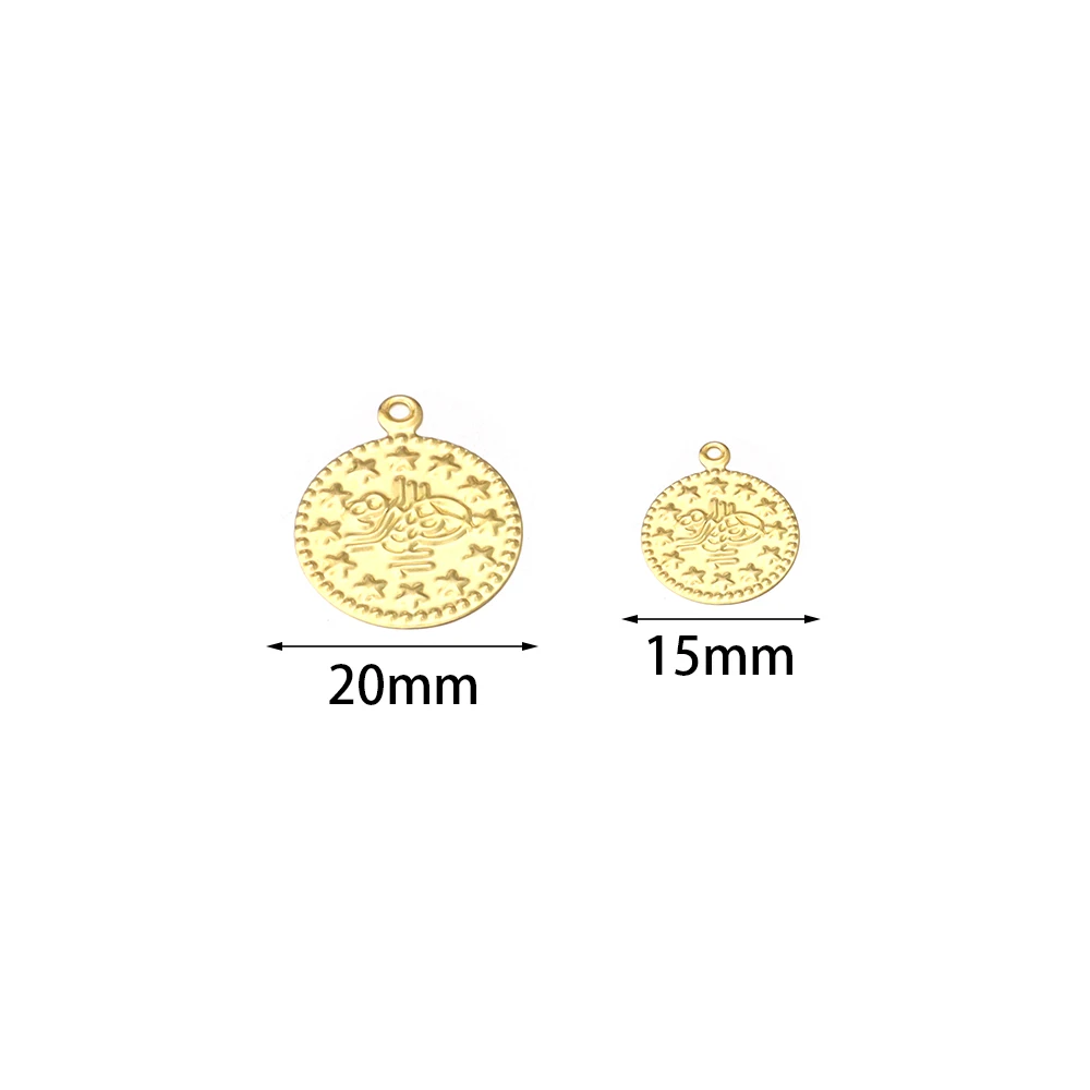 50-100pcs Stainless Steel Turkish retro iron pendant Style Charms DIY Women Necklace Fashion Jewelry Accessories Wholesale