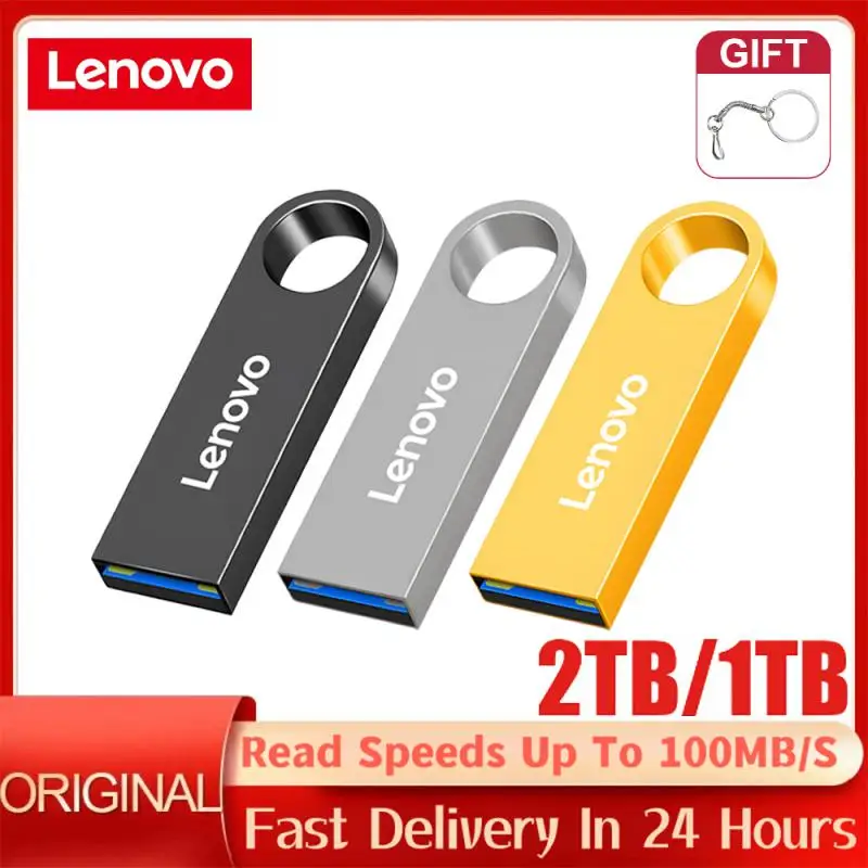 Lenovo 2TB USB Flash Drive 512GB, Pen Drive kecepatan tinggi antarmuka USB 3.0 tahan air Memoria Usb Flash Disk untuk meja PC/Laptop