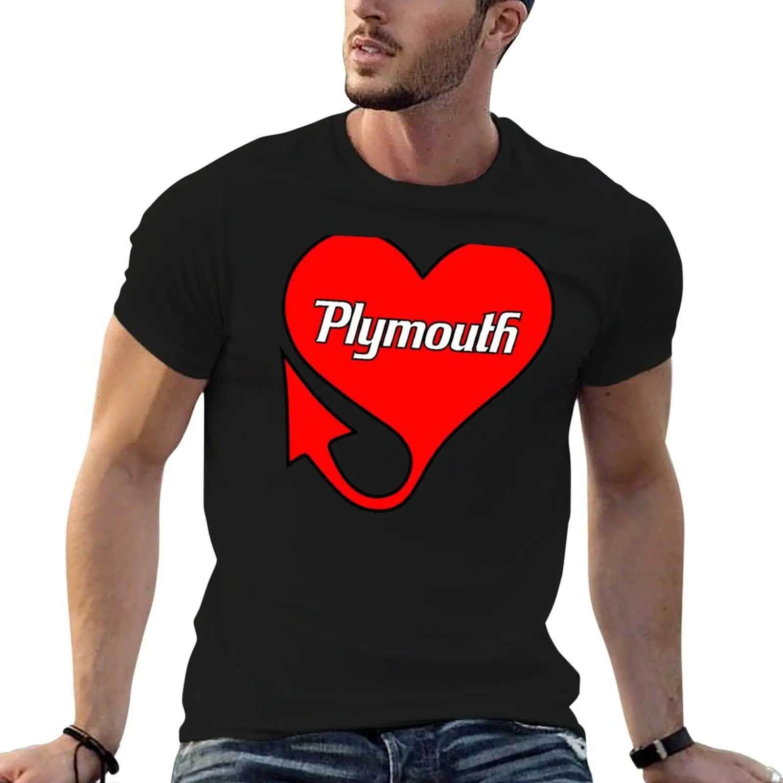 

Plymouth Heart T-Shirt man t shirts for men casual t shirt for man 100 percent cotton T-Shirt