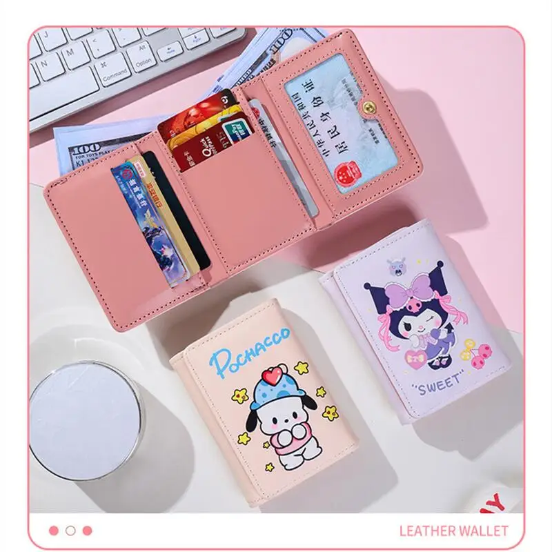 Sanrio Kuromi Coin Purse Cute Cartoon Cinnamoroll Large Capacity Waterproof Resistant To Dirt Card Bag Girl&Child Holiday Gifts