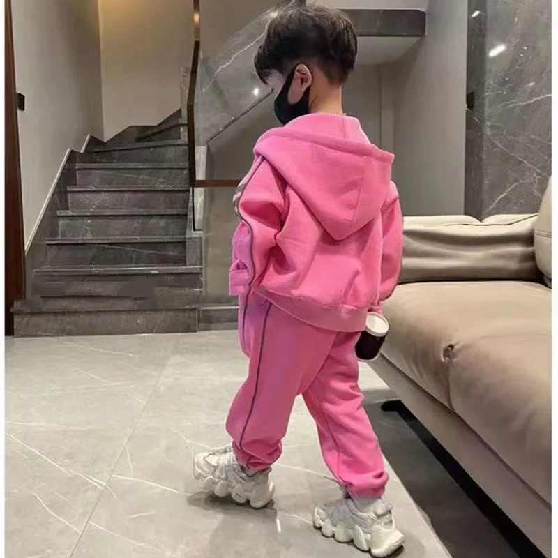 

4-15 Years Boys' Sportswear Set Spring and Autumn New Style Children's Leisure Hoodie+Pants 2-piece Set 110-170cm