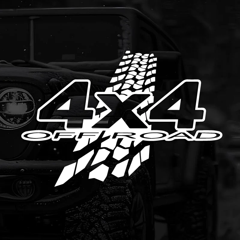 

4X4 Tire Track Sticker Cartoon Creative Car Decal Off-Road Vehicle Truck Decoration Laptop Sticker