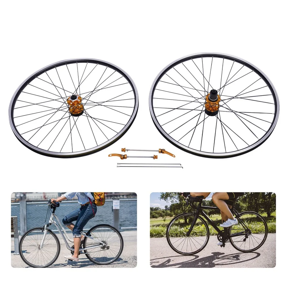 

Gold Anodized Hub 29" MTB Wheelset - Front & Rear Disc Brake Wheels w/ Freewheel (US)