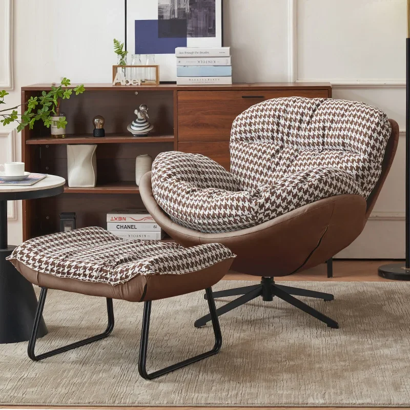 

Nordic single person sofa chair rotating chair living room bedroom Italian style light luxury household lazy person backrest