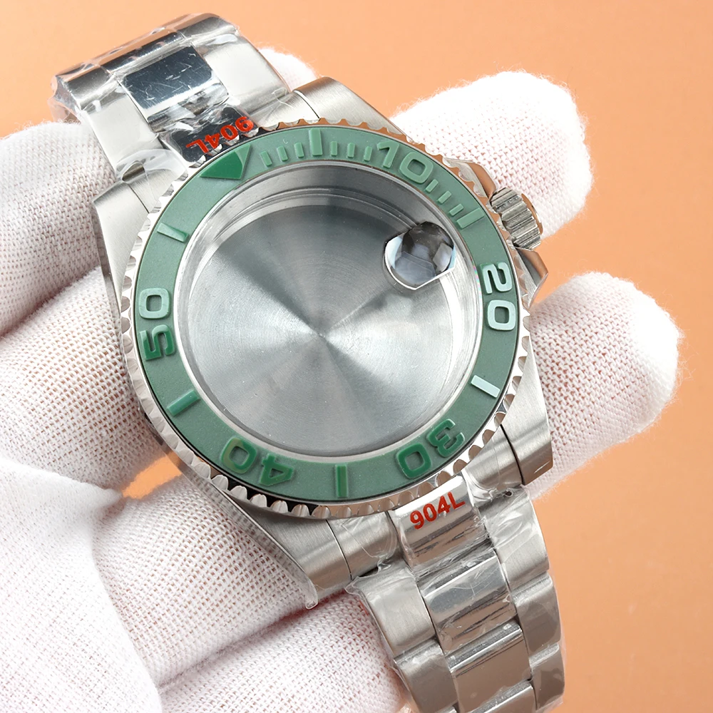 Stainless Steel 40mm NH35 Case Polish Oyster Bracelet Fit Yacht-Master Seiko NH34 NH35 NH36 NH38 Movement 10ATM Waterproof