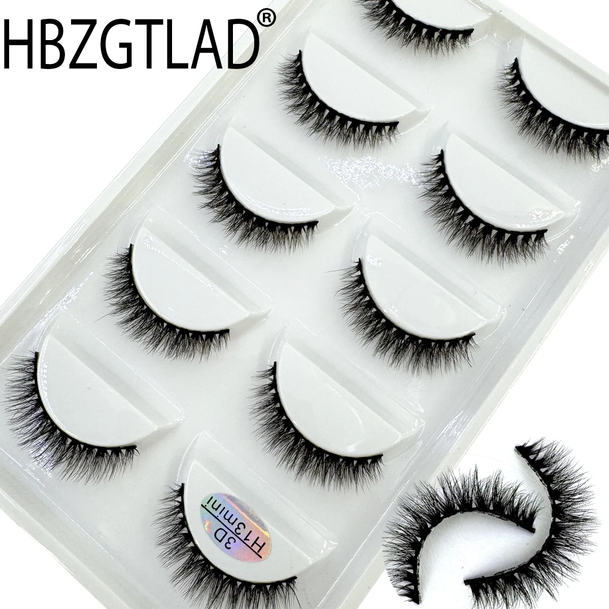 

New 5 pairs of natural 3D mink false eyelashes makeup short false eyelashes f makeup beauty tools wholesale H13mini