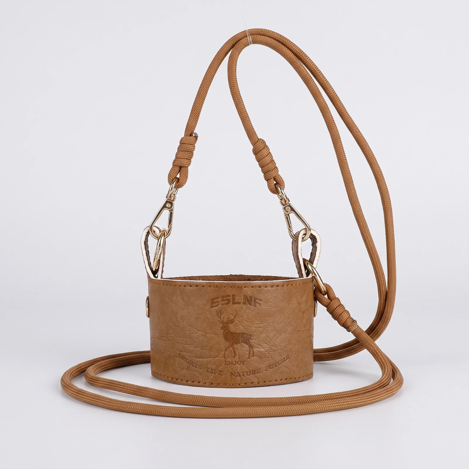 Coffee Cup Holder with Shoulder Strap Crossbody Cup Cover with Strap Safeguarding Sleeve Lightweight Wear-Resistant