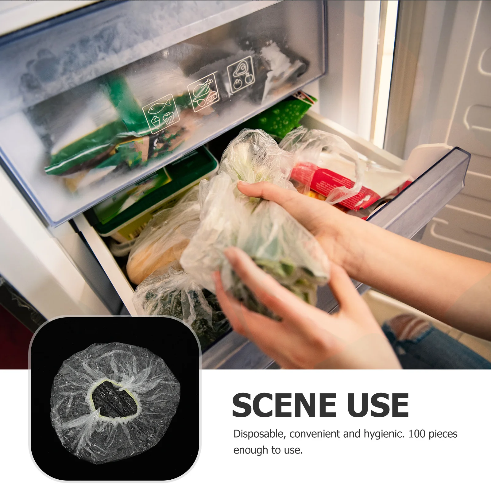 

100Pcs Elastic Stretch Bowl Covers Plastic Food Storage Covers Stretch Wrap for Bowls Plates Kitchen Supplies Kitchen Supplies