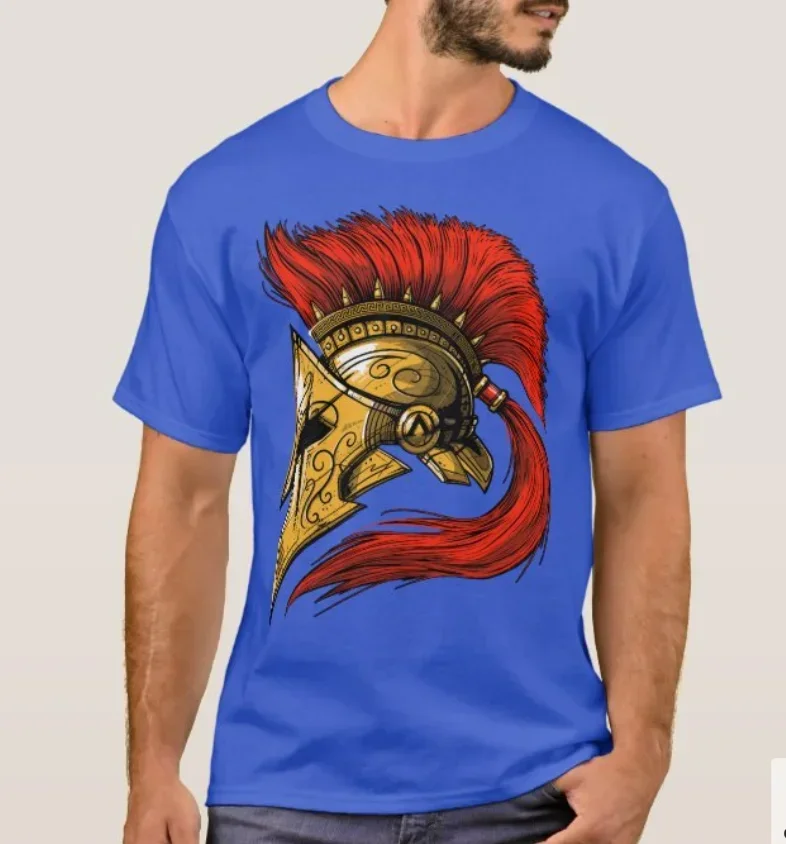 Greek Mythology and History Spartan Helmet T-Shirt. Summer Cotton Short Sleeve O-Neck Mens T Shirt New S-3XL