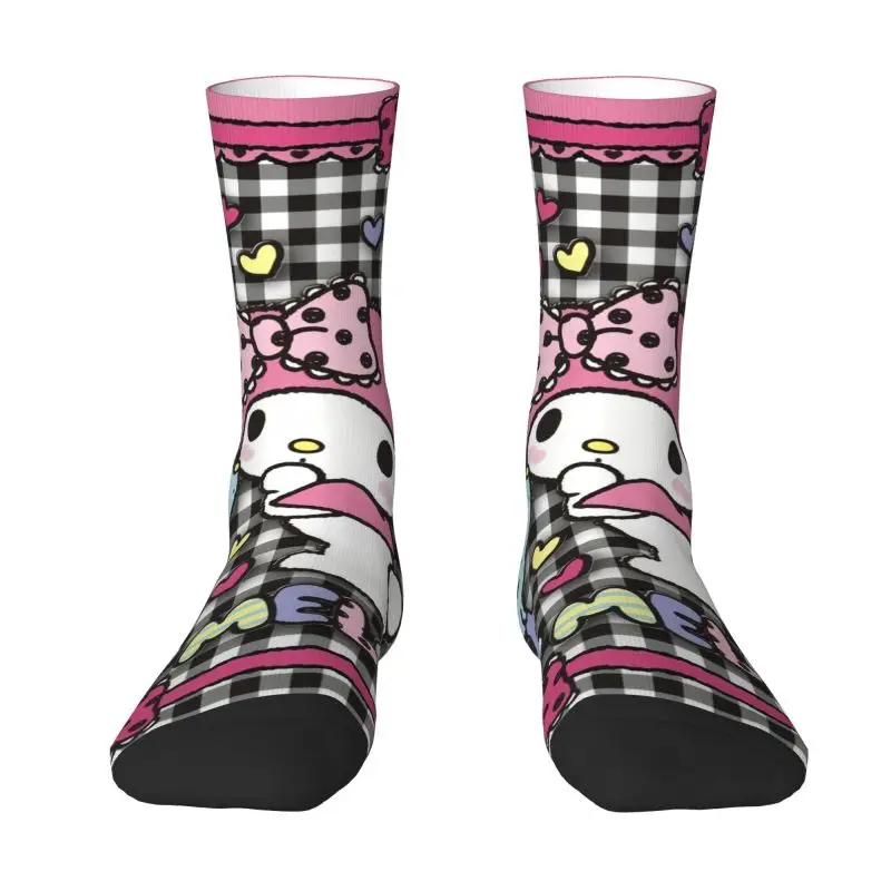 Chaussettes de dessin animé imprimées drôles pour hommes et femmes, chaussettes d'équipage personnalisées, My Melody, Sanurgente, Japon, été, automne, hiver