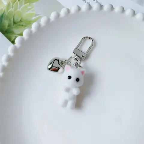 ZAKOL प्यारा झुंड बिल्ली चाबी का गुच्छा 3 डी प्यार फोन लटकन हेडफोन आकर्षण बैग सजावट कार कुंजी अंगूठी आभूषण उपहार 10 best sales प्रेम चाबी का गुच्छा - №6