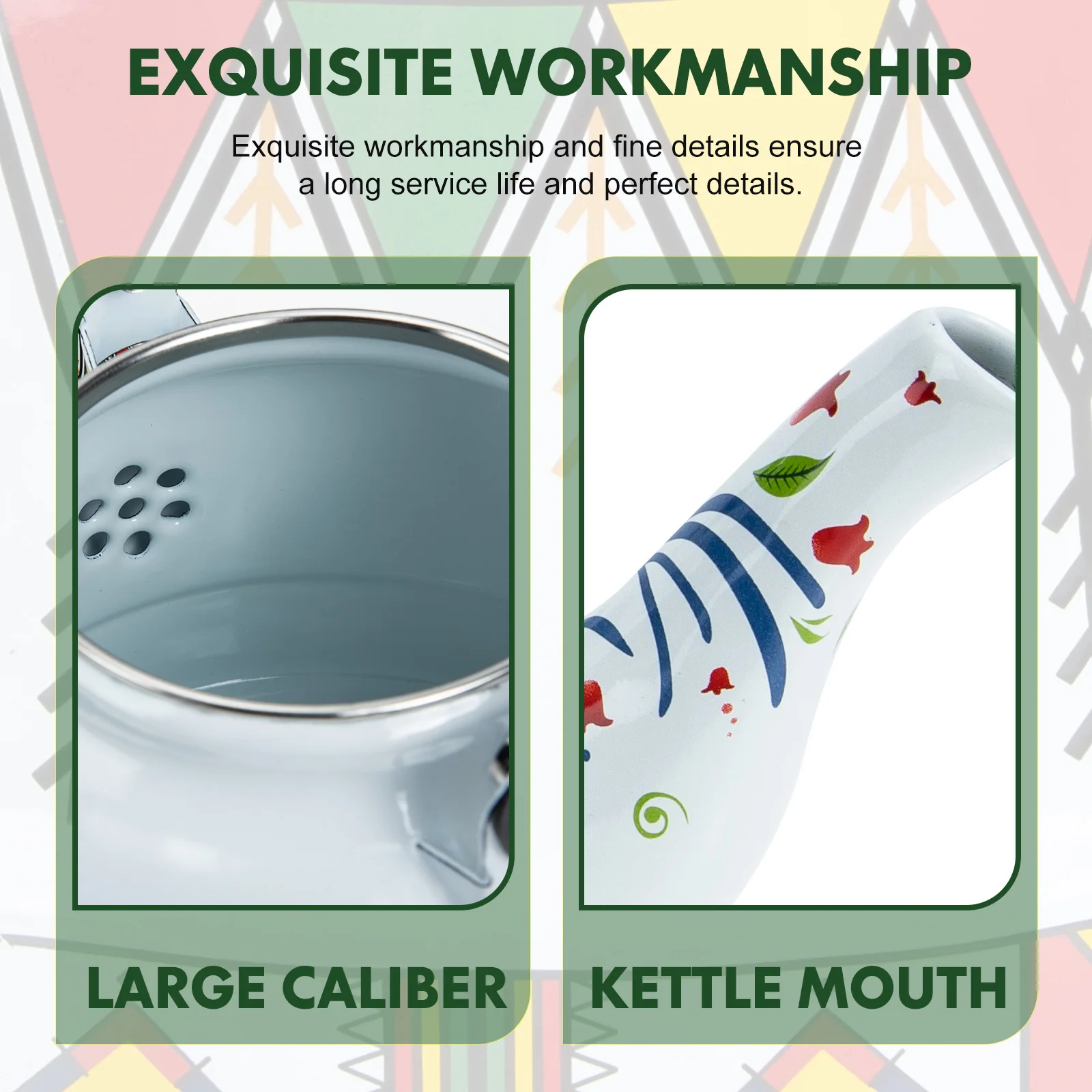 

Thickened Enamel Kettle White Sturdy Tea Pot for Coffee Lovers Heat Resistant Large Mouth Safe Sanitary Food Grade Tea