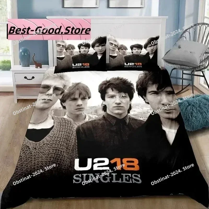 3D Fashion Rock U2 Band Bedding Set Print Bed Set With Pillowcase Bed Duvet Cover Soft Single Double Full Queen Super King Size