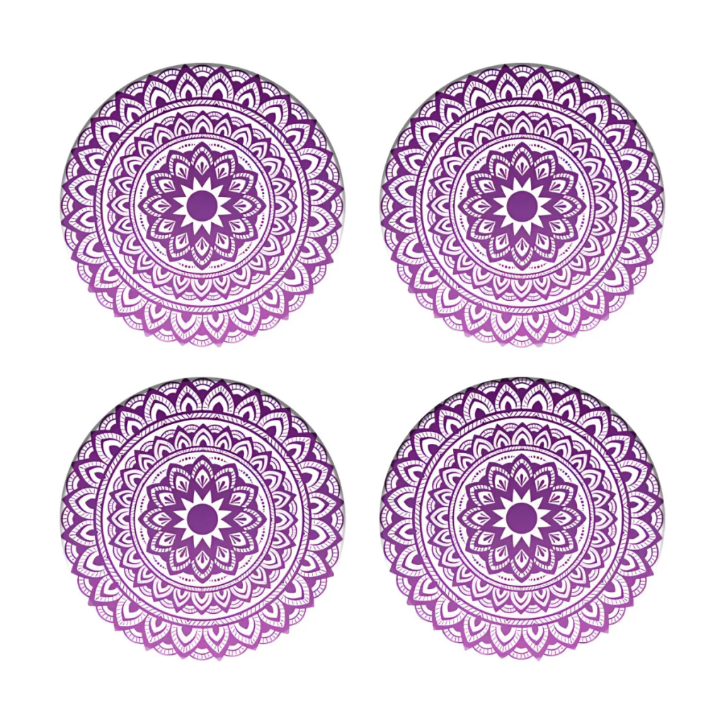 

purple mandala Coasters for Drinks, Absorbent Ceramic Stone Coasters Set of 4