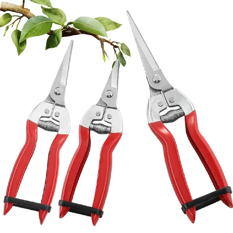 3PCGardening Hand Pruner Garden Scissors Pruning Shears Micro-Tip Pruning Snips Leaf Trimmer Straight Florist Scissor For Plants