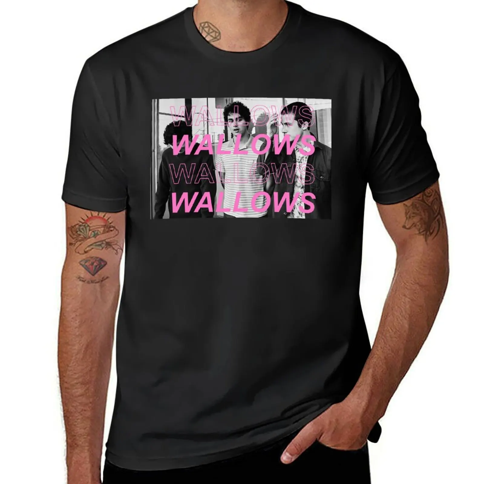 Trend Wallows Pink Black Gifts For Music Fan T-Shirt blacks new edition Blouse mens vintage t shirts