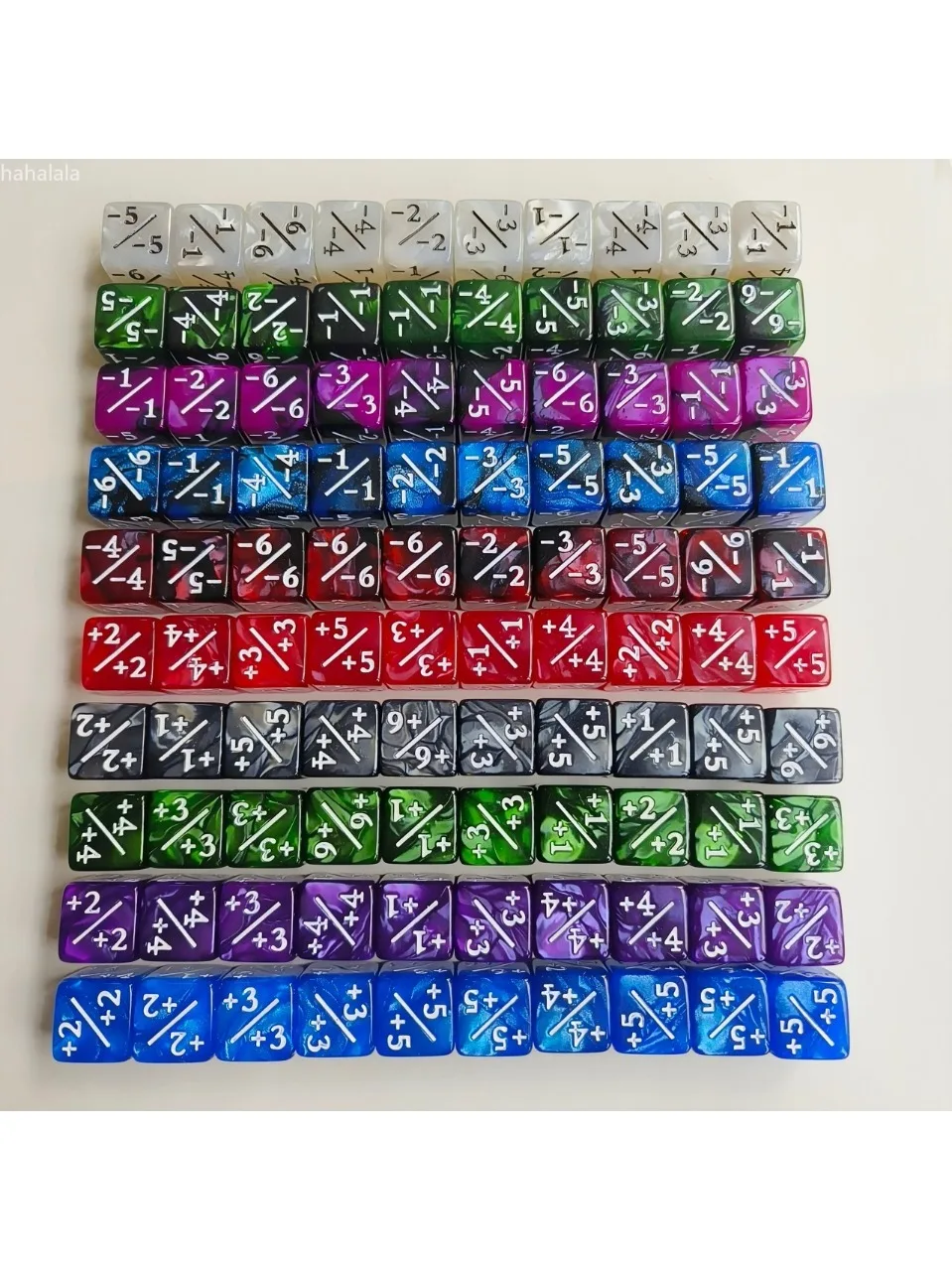 10 pièces ensemble de 16mm Angle carré Plus moins signe dés D6 Plus moins dés Wanzhi carte Rpg jeu de société divertissement jeu de dés Dnd