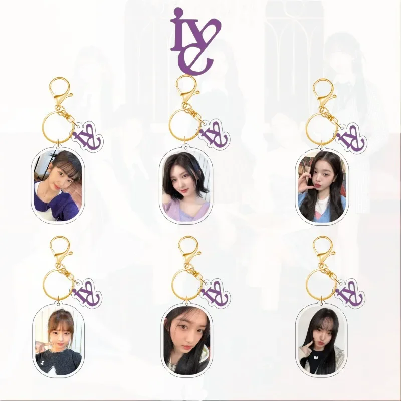 Yujin Gaeul Wonyoung LIZ Rei Leeseo Acrylic Keychain New Korean Girl Group Backpack Pendants Accessories Celebrity Merchandise