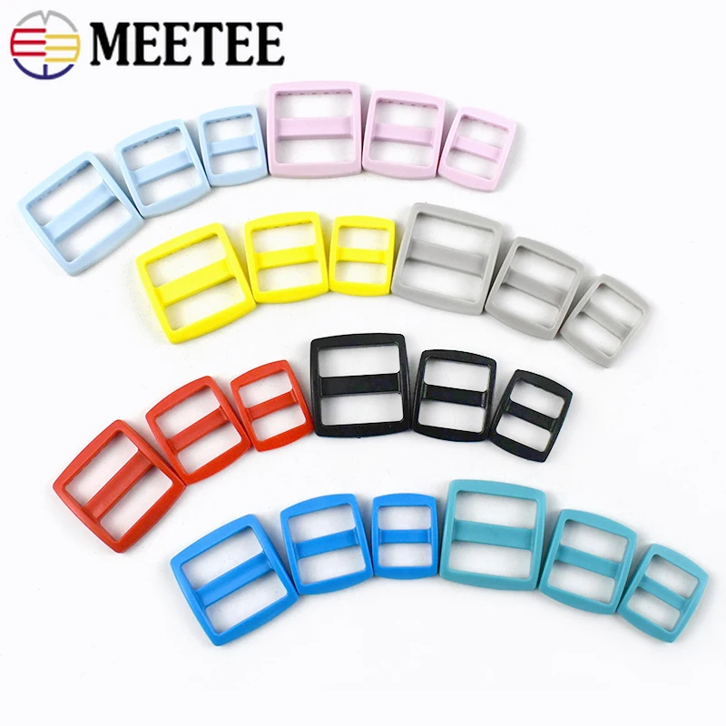 

10/20/50Pcs 10-25mm Colorful Plastic Buckle Tri Glide Slider Clasp Backpack Shoulder Strap Adjust Buckles DIY Sewing Accessories