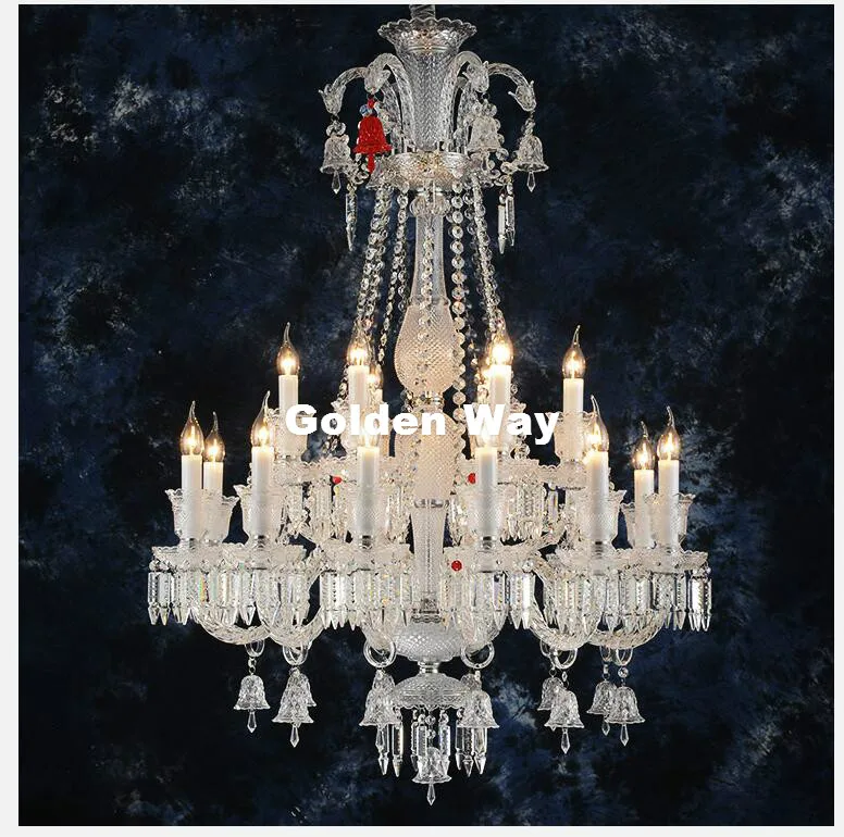 Modern Clear Chandelier Living Room European Decorative Candle Lamps luxury K9 Crystal Chandelier Lights AC 100% Guaranteed