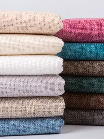 Cotton Linen Fabric By The Meter for Tablecloth Pillow curtain Sofa Cover Sewing DIY Textile Thickened Plain Canvas Black Per