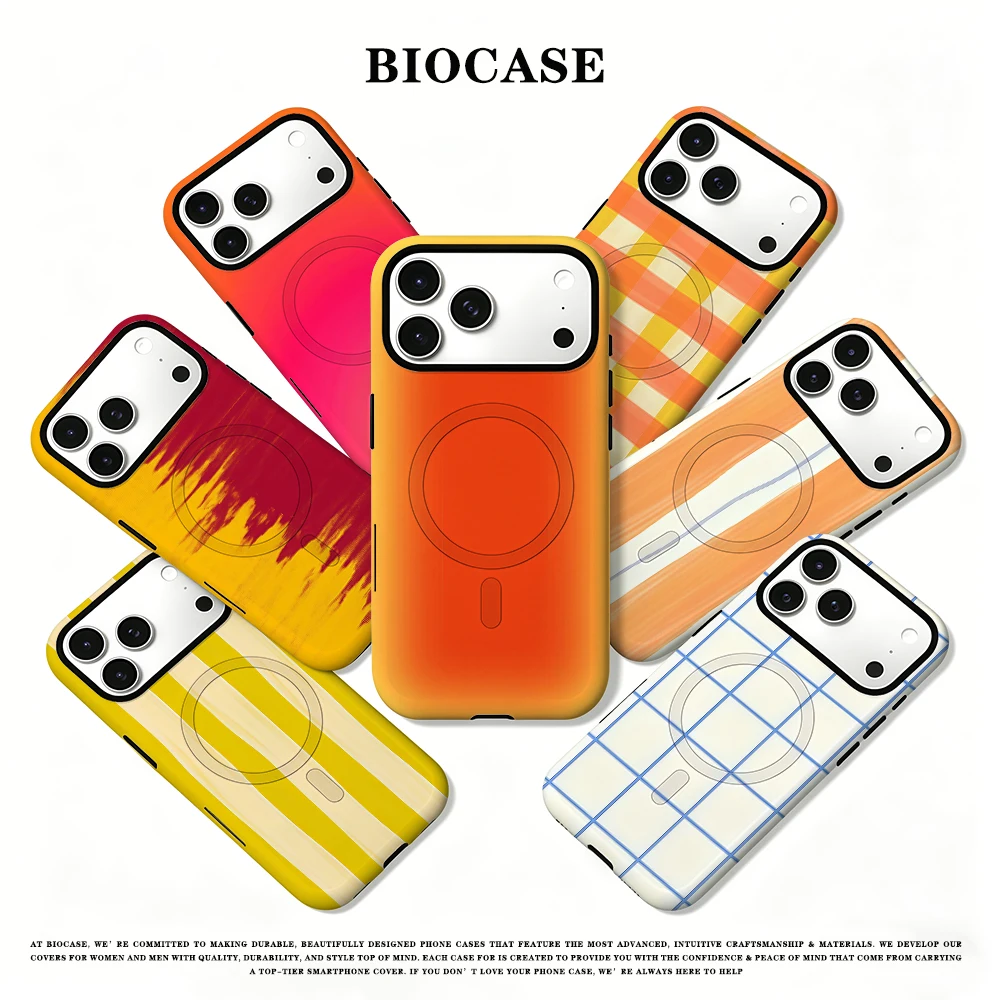 BioCase Sunset Blur Gradient 2-in-1 für Magsafe Handyhülle für iPhone 17 16 15 14 Plus 13 12 Pro Max Stoßfeste Harte PC-Hülle