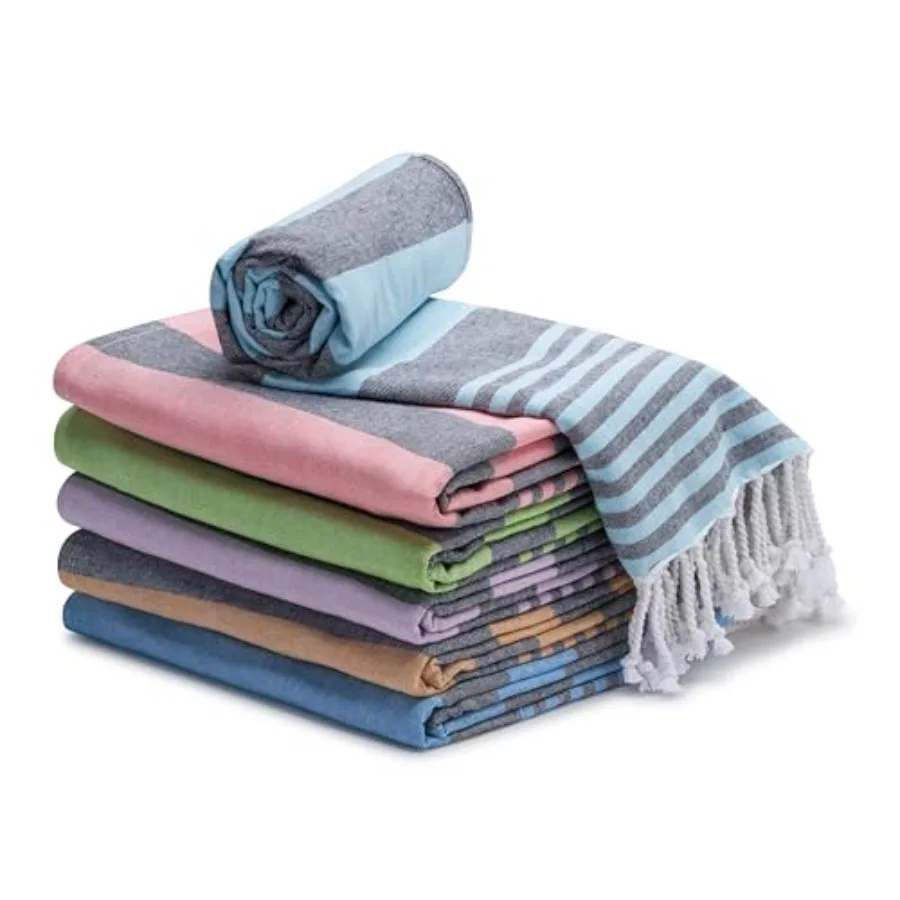 

Cotton Turkish Beach Towel with Towels Oversized 36"x72" Pool Absorbent Extra Large Quick Dry Sand Travel Towel