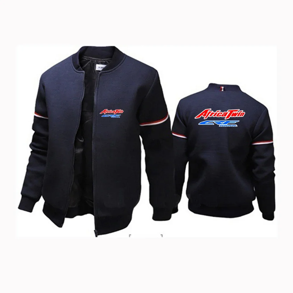 Africa Twin Crf 1000 L Crf1000 Solid Color Flight Jacket Men Versatile Spring and Autumn Warm Loose Round Neck Design Coat