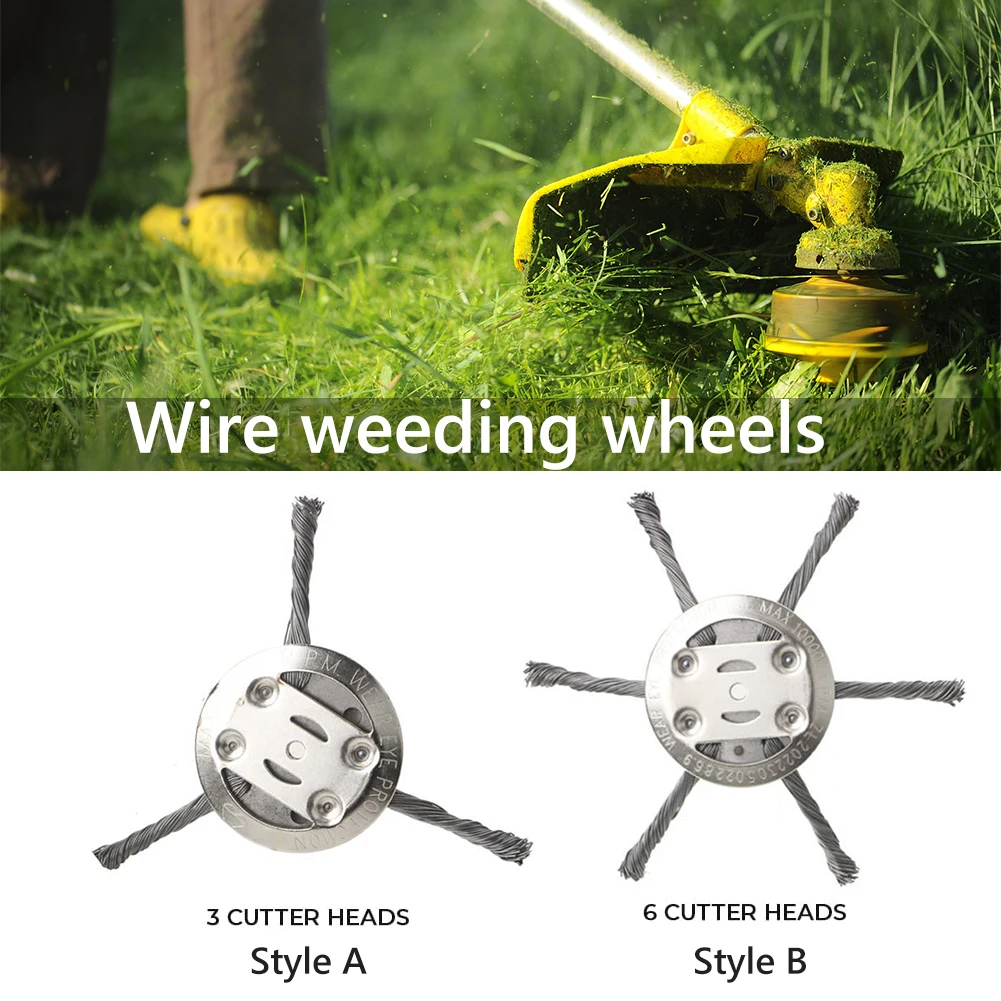 3/6 Head Steel Wire Grass Trimmer Head Lawn Mower Grass BrushCutter Dust Removal Weeding Plate Swing Metal Blade for Garden Tool
