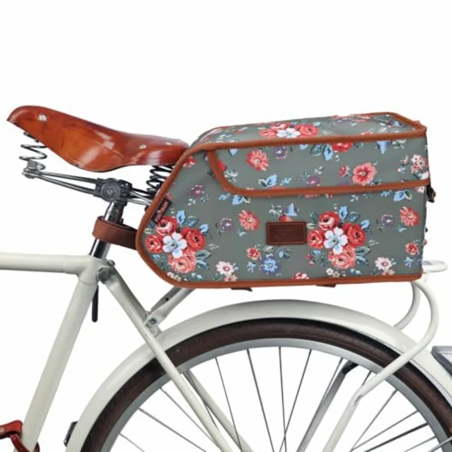 

Bicycle rear rack pannier bag for commuting, insulated canvas material, black color, waterproof and thermal retention