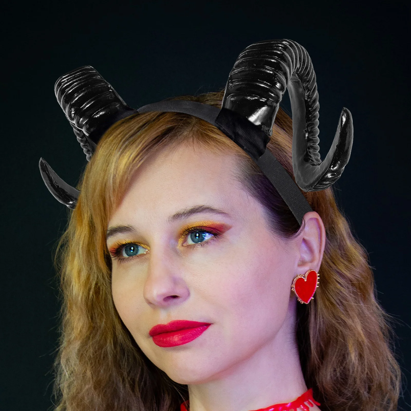 

1Pair Creative Sheep Horns Headband Resin Horns Cosplay Halloween Party Gift Masquerade Hair Accessory Horn Headband