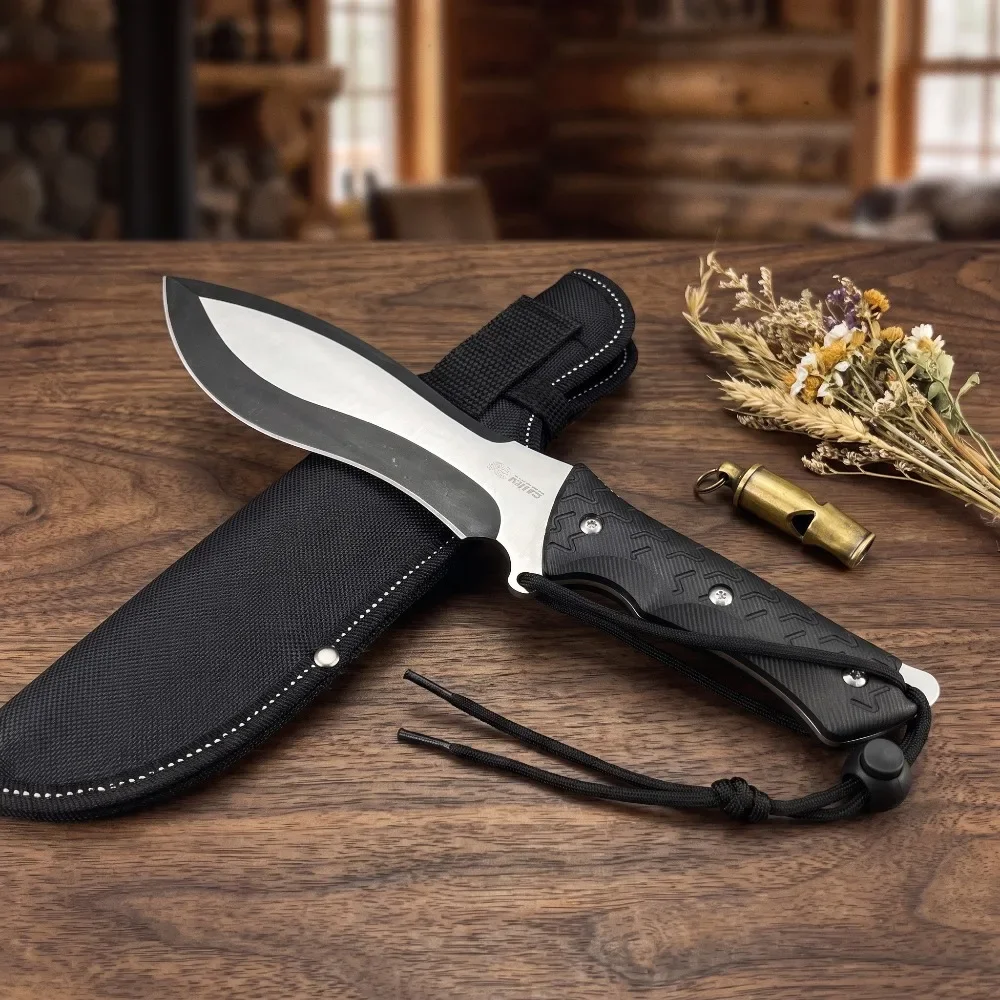 Fixed Blade Hunting Knife, Sharp 7Cr13MoV Steel Blade Non-Slip Handle with Sheath Outdoor Camping Hiking Multi-Purpose Tool