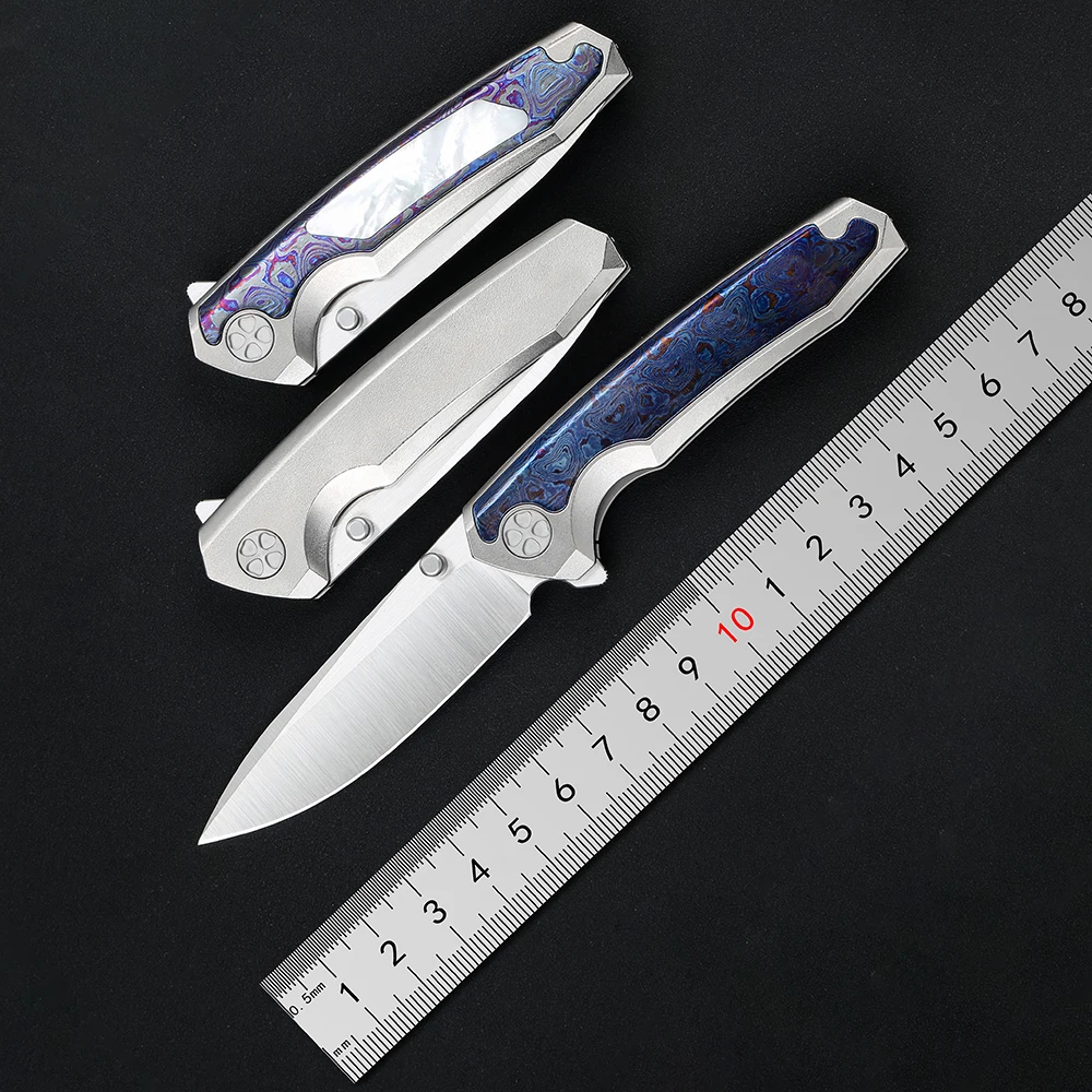 

INFINITE Tattoo Folding Knife M390 Blade Titanium Handle Camping Hunting pocket kitchen Fruit Knives EDC tool