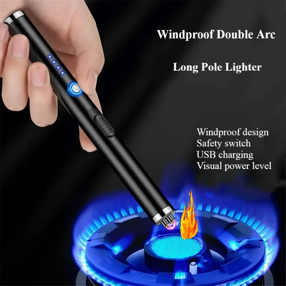 New Arc USB Flameless Lighter Outdoor Portable Pulse Igniter, Kitchen BBQ Gas Stove Candle Ignition Fast shipping