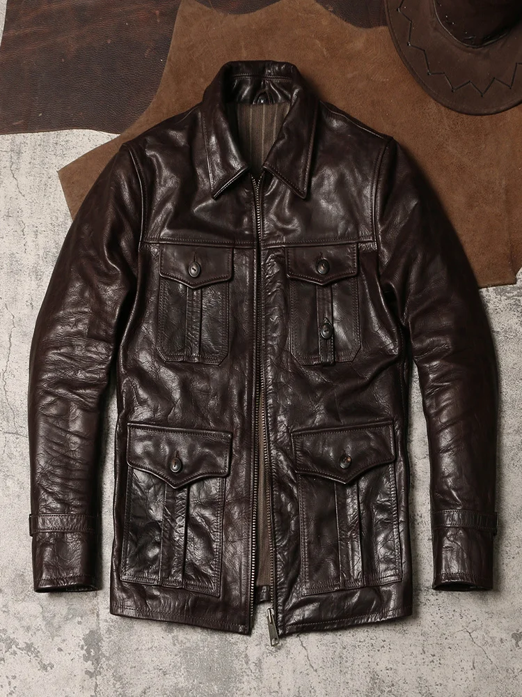 DSC898 Cidu Super Top Quality Heavy Genuine US Cow Leather Slim Classic Cowhide Stylish Rider Jacket