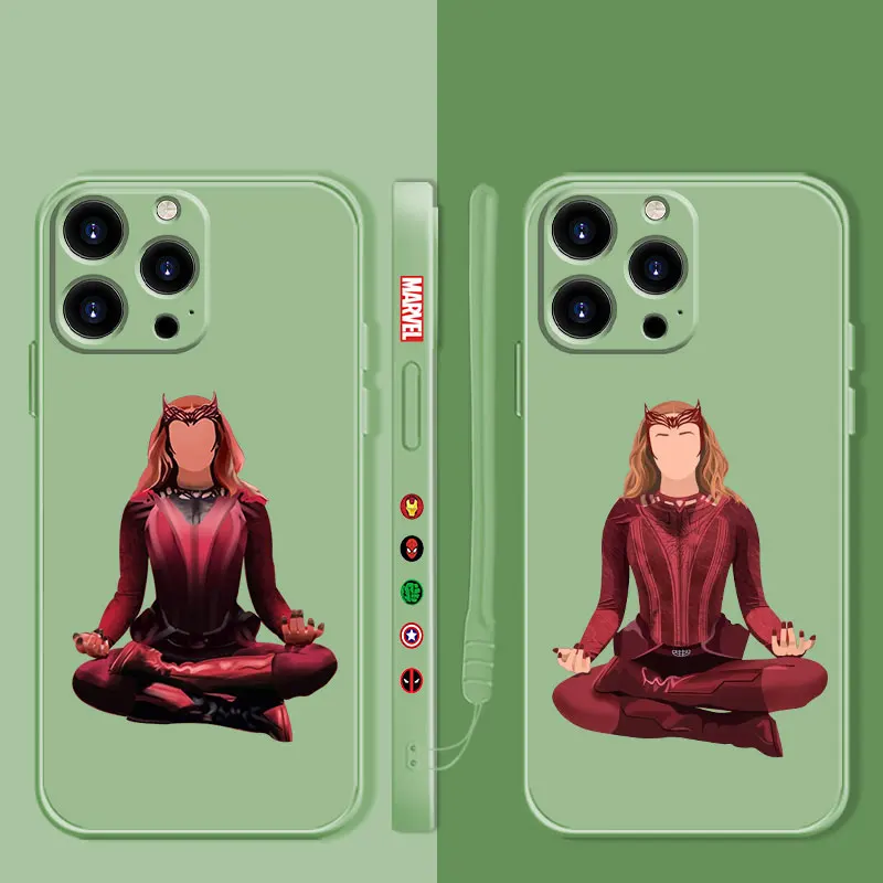 Wanda Maximoff Scarlet Witch Case for iPhone 14 13 11 12 Pro XS Max X XR 7 8 6 6S Plus Mini SE2 SE Liquid Silicone Phone Cases