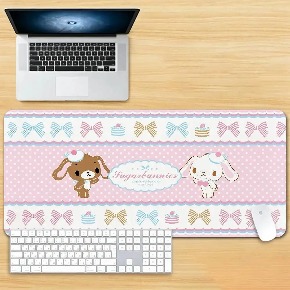 S-Sugarbunnies Gaming Mouse Pad Non-Slip Lock Stitched Edge Large Office Desk Mat For Computer And Keyboard