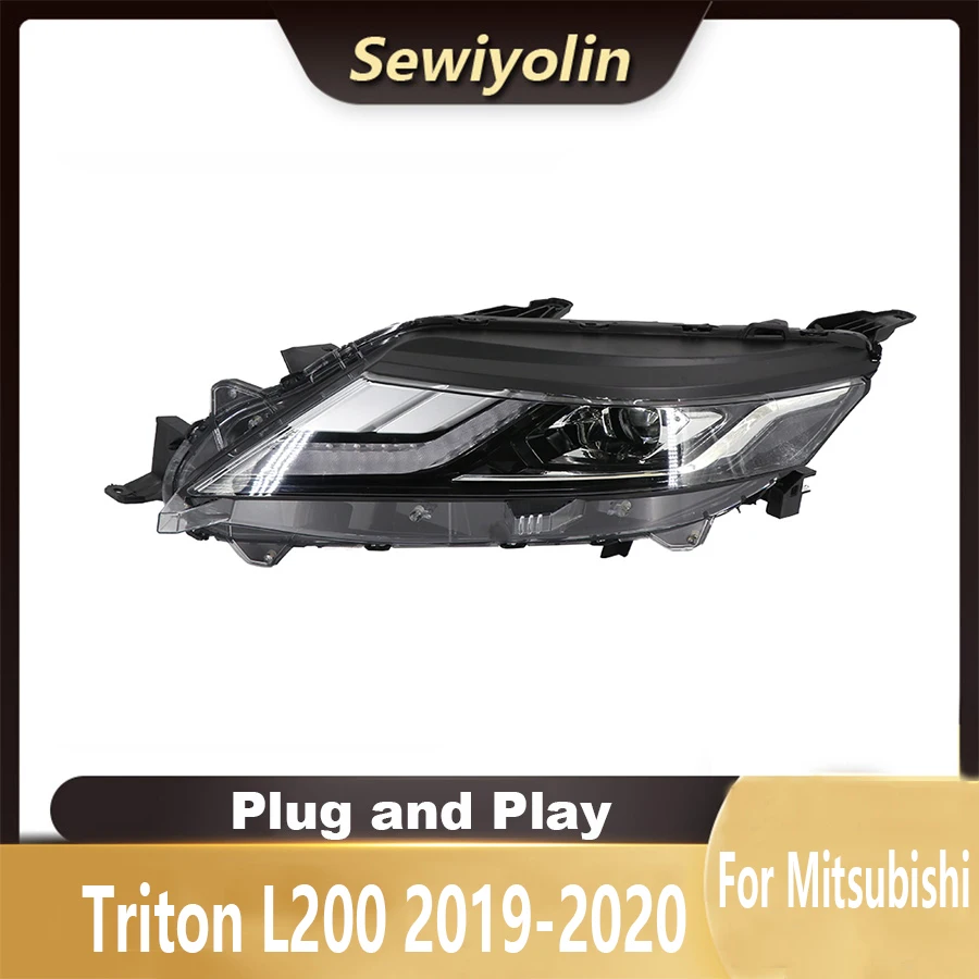 

For Mitsubishi Triton L200 2019-2020 Car LED Headlight Auto Head lamp Reverse Brake Fog Front lights DRL Plug and Play IP67 2pcs