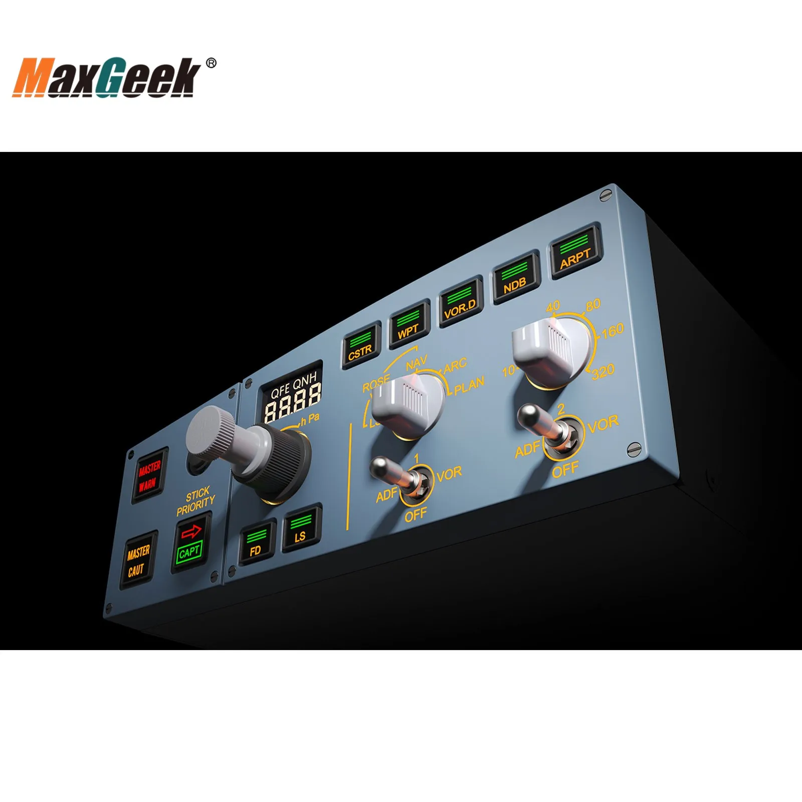 WingFlex Compact A320 EFIS CUBE مع لوحة تحذير LCD مزدوجة اللون واتصال USB للتوصيل والتشغيل