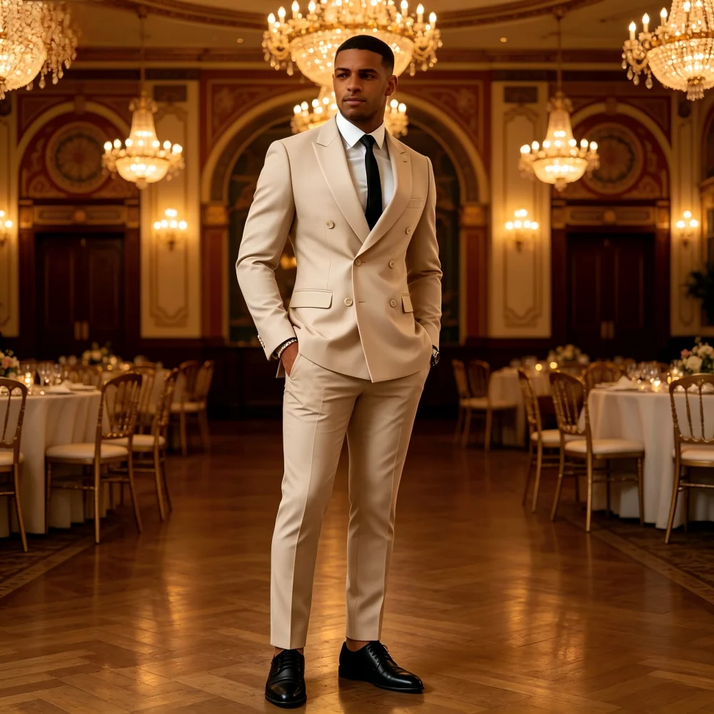 

St. Cassy Slim Fit Men's Blazer High Quality Wedding Casual Night Business Office Black Suit Jacket