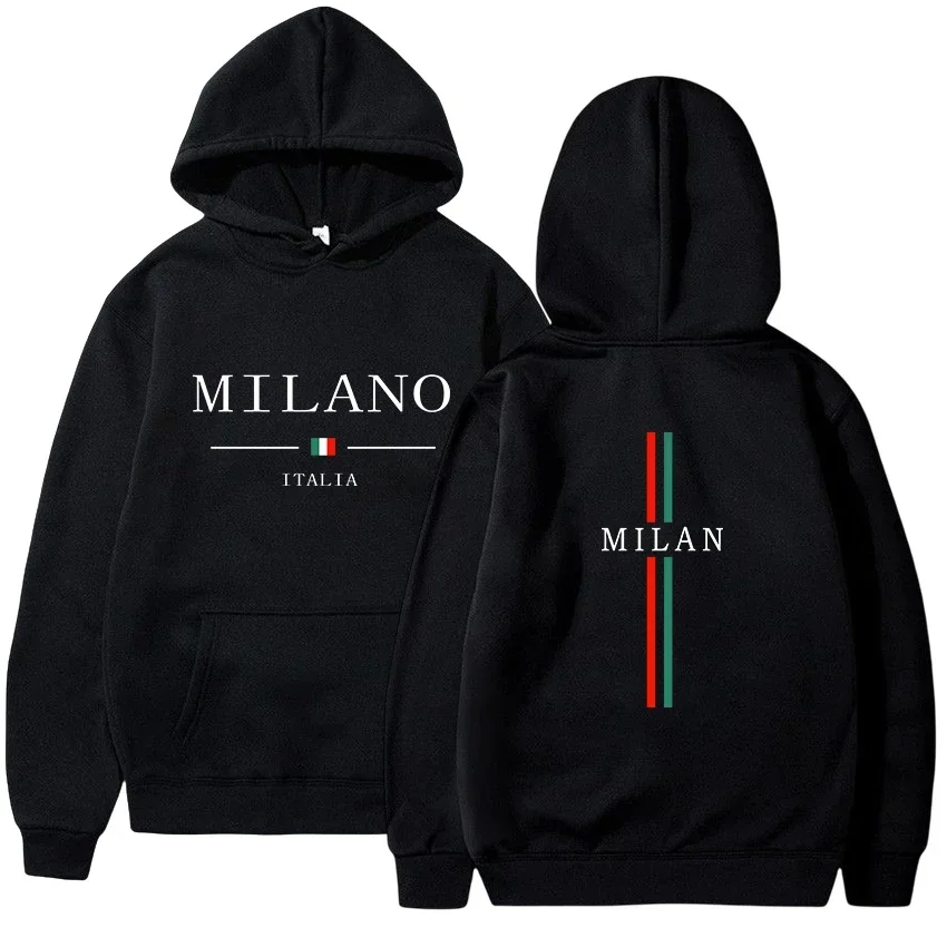 Men's hooded sweatshirt, Milan-printed sweatshirt, casual, running, high-quality men's clothing Tops Y2k 2025