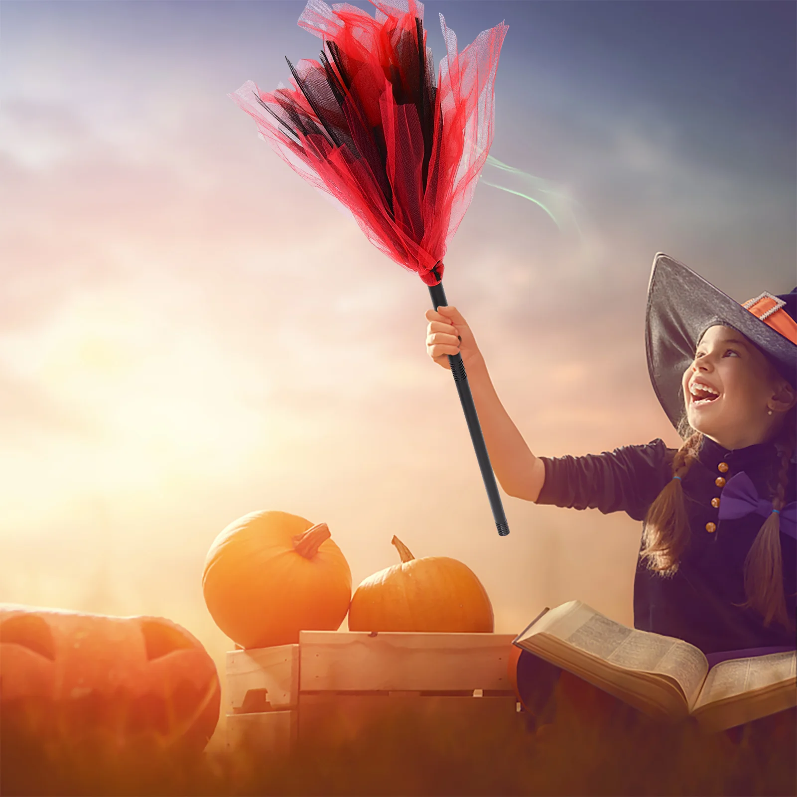 Halloween Witch Decor Witch Broomstick Prop For Party Cosplay Plastic Broom Halloween Decoration Costume Event Broom